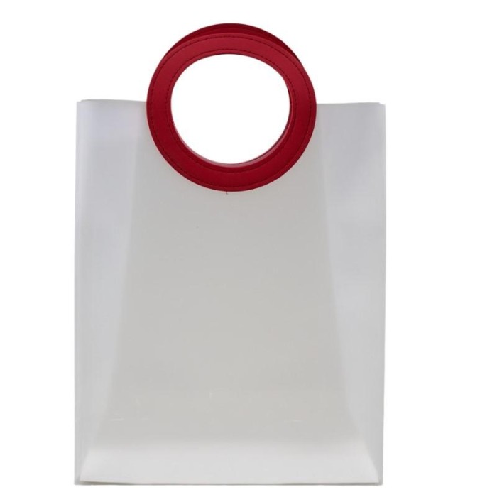 BORSETTA MAXI MANICO TONDO ROSSO H32X26X11